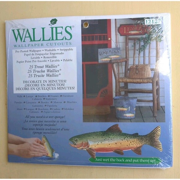 Wallies Wallpaper Cutouts Pre-pasted - 25 Trout Fish scrapbooking and crafts - Picture 1 of 2
